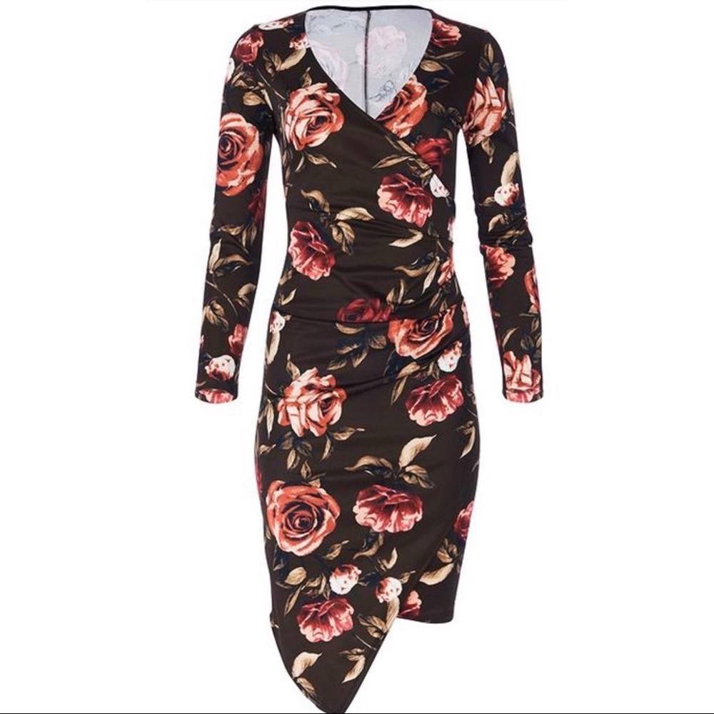 Venus Olive Floral Dress 💋🌹 - Picture 5 of 5